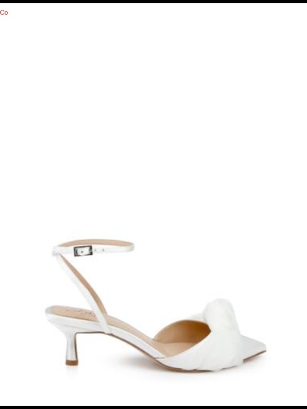Satin Pointed Toe Kitten Heels with Bow Wedding Pumps - Picture 2 of 6